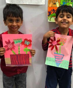 Preschoolers-engaging-in-sensory-art-play-at-BrainArt-Studio-HSR-Layout