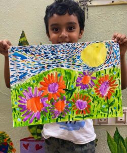 Preschoolers-engaging-in-sensory-art-play-at-BrainArt-Studio-HSR-Layout